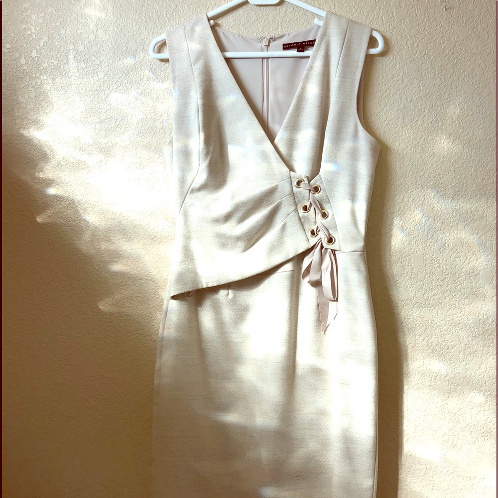 Antonio Melani, cream, linen, dress , 4